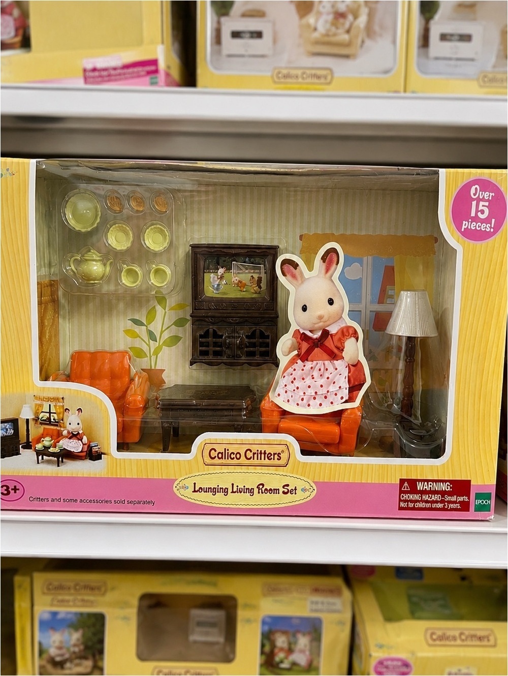 Calico Critters Lounging Living Room Set Bunny Figure NIB